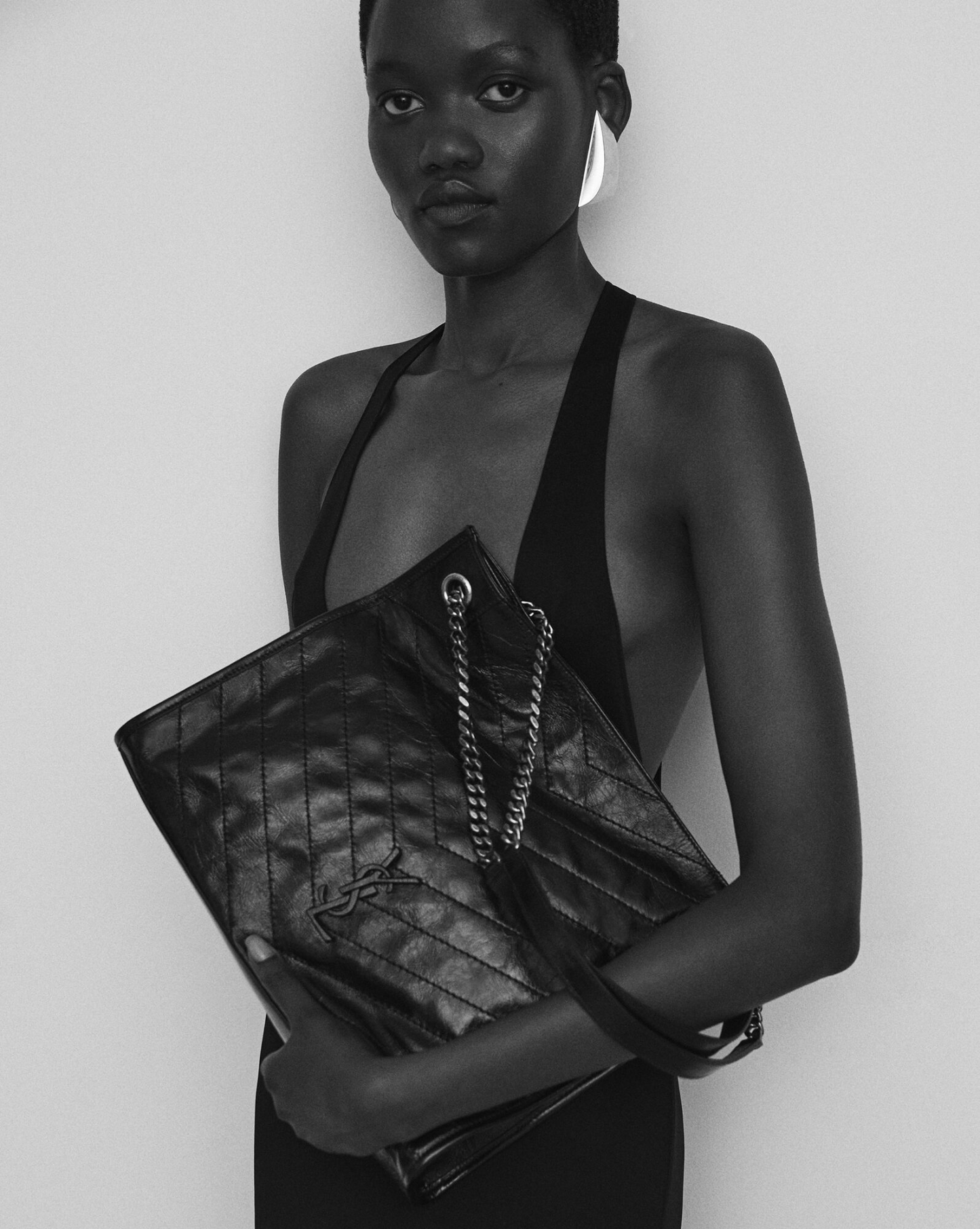 NIKI medium suede shopping bag